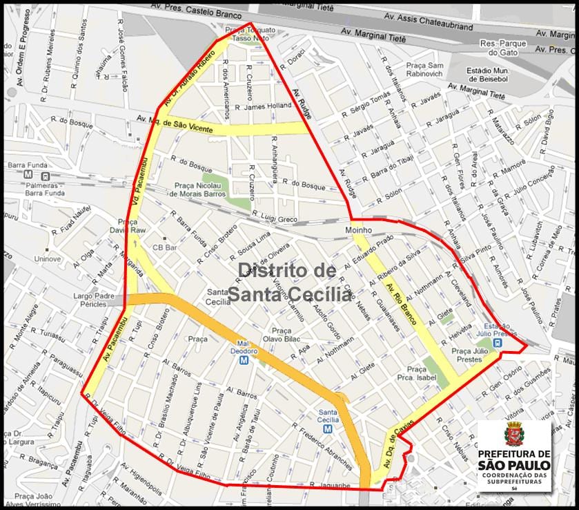 kart av santa cecilia Sao Paulo
