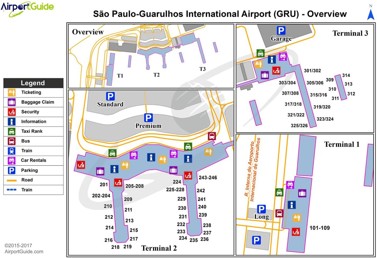 Sao Paulo gru airport terminal kart