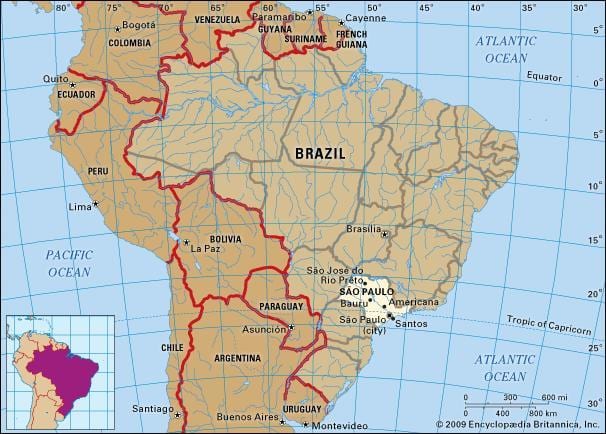 São Paulo geografiske kart