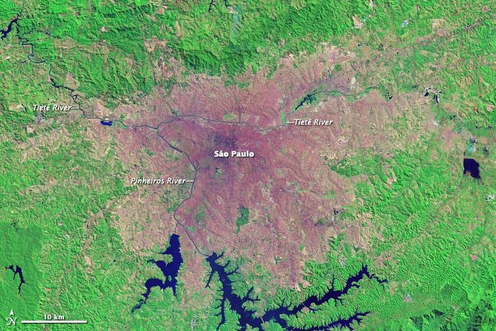 São Paulo topografisk kart